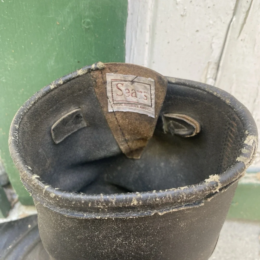 Vintage 60s Sears Engineer Boots Buckle Biker Size Men US 9 Rockabilly